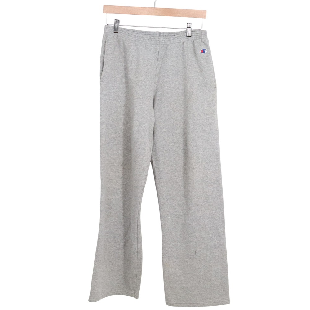 Champion Sweatpants Mens L Straight Leg Gray Embroidered Logo Good